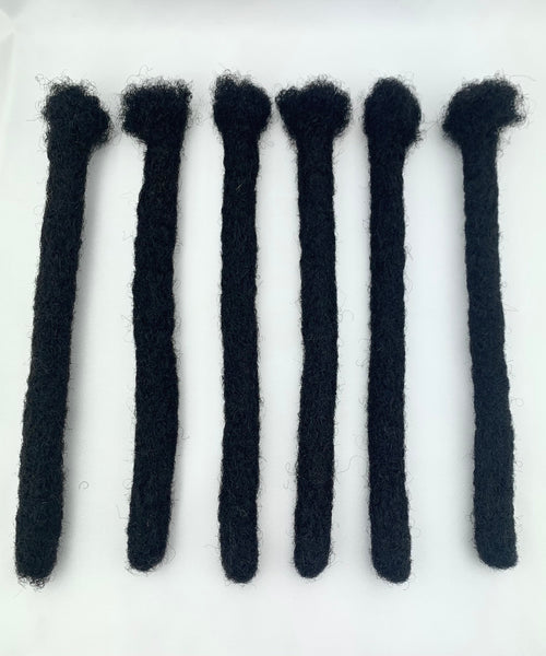10" Handmade Black Wick Dreadlock Extensions (Singles)